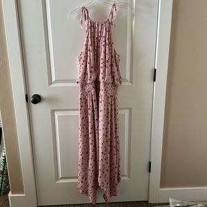 Elegant Pink Floral Women's Dress